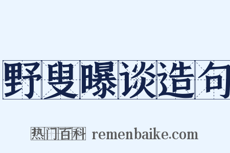 野叟曝谈造句是什么意思的图片